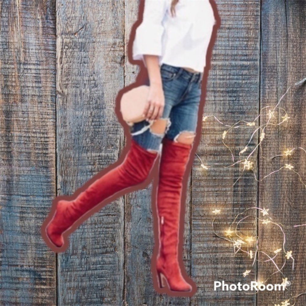 Brown over the knee boots - Picture 2 of 7
